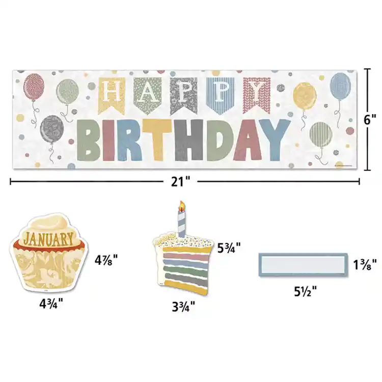 Classroom Cottage Happy Birthday Mini Bulletin Board Set