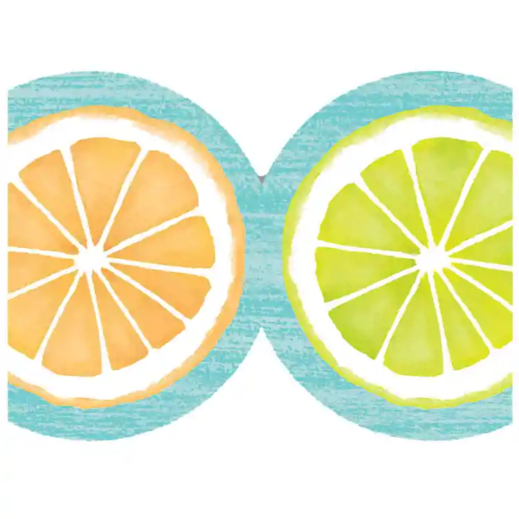 Lemon Zest Citrus Slices Die-Cut Border