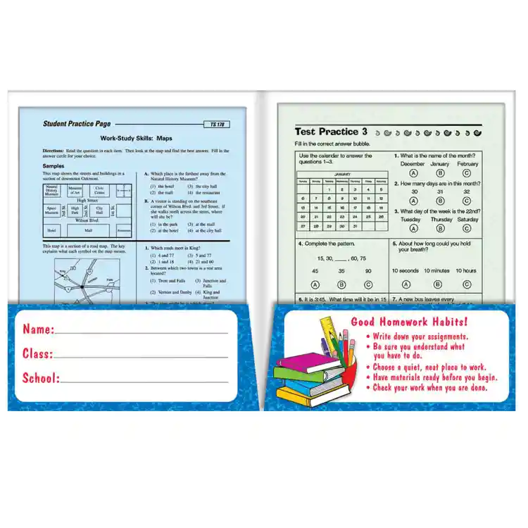 Pocket Folder, My Homework, Set of 12