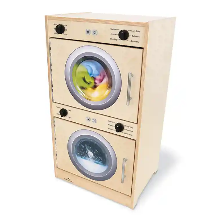 Contemporary Washer & Dryer Set, Natural