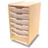 Single Column Storage Cabinet with Clear Trays