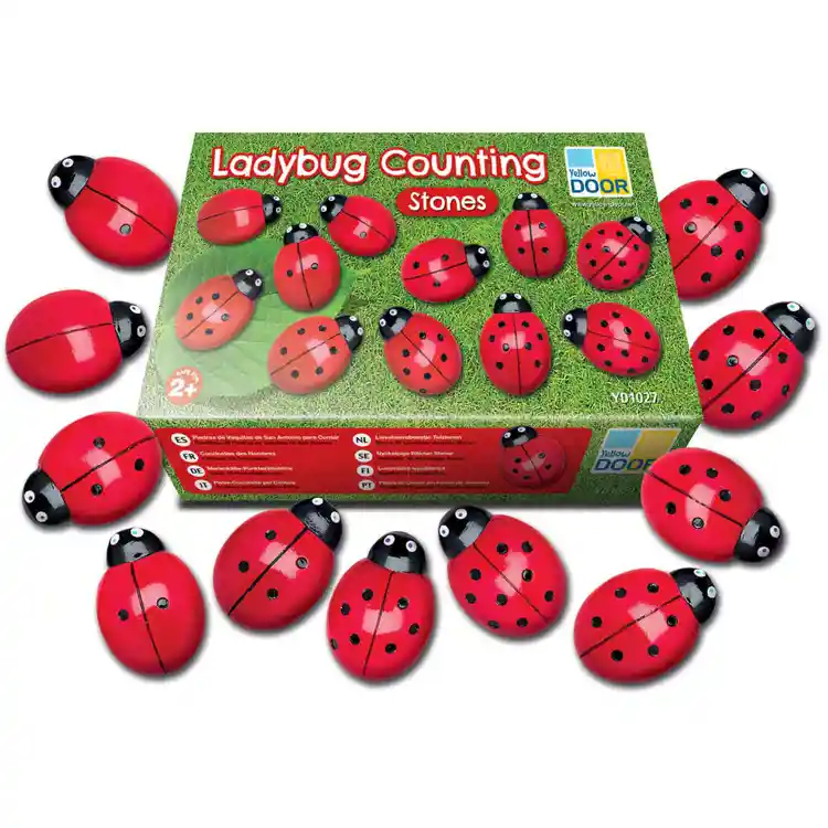 Ladybug Counting Stones