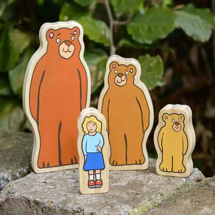 Fairy Tale Wooden Character Set, Goldilocks & The Three Bears