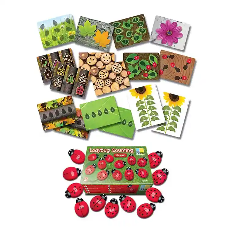 Ladybug Count Stones & Number Cards Set