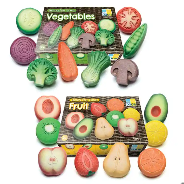 Fruit & Vegetable Sensory Play Stones Set