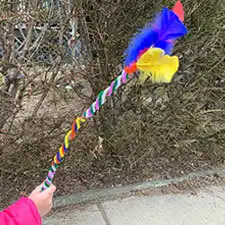 Nature Wand made from stems and feathers