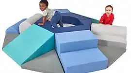 children climbing on Becker's Climb & Crawl Canyon