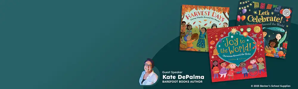 Barefoot Books author Kate DePalma and her book set