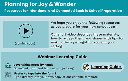 Planning for Joy & Wonder Resource Guide